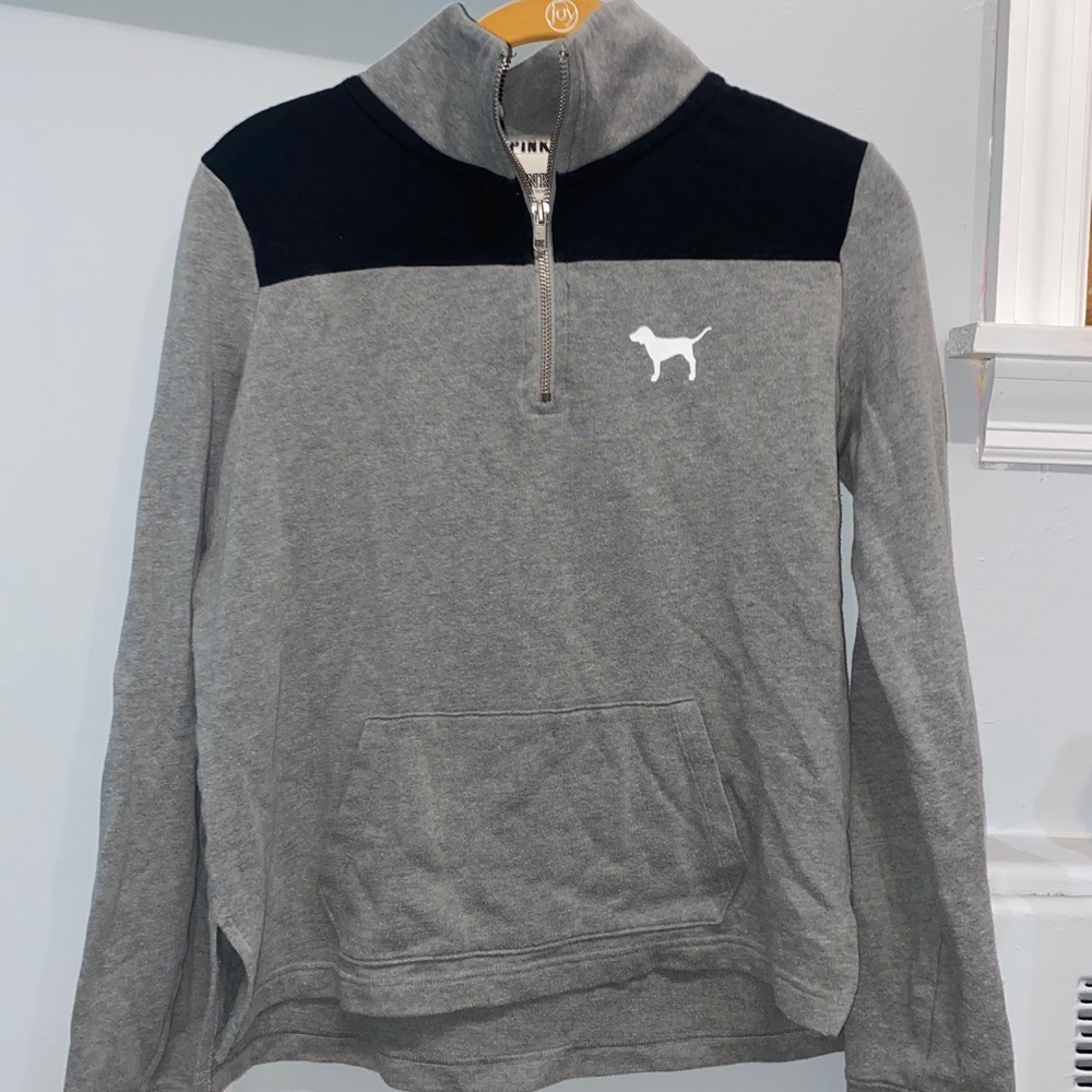 PINK Victoria’s Secret Gray Quarterzip